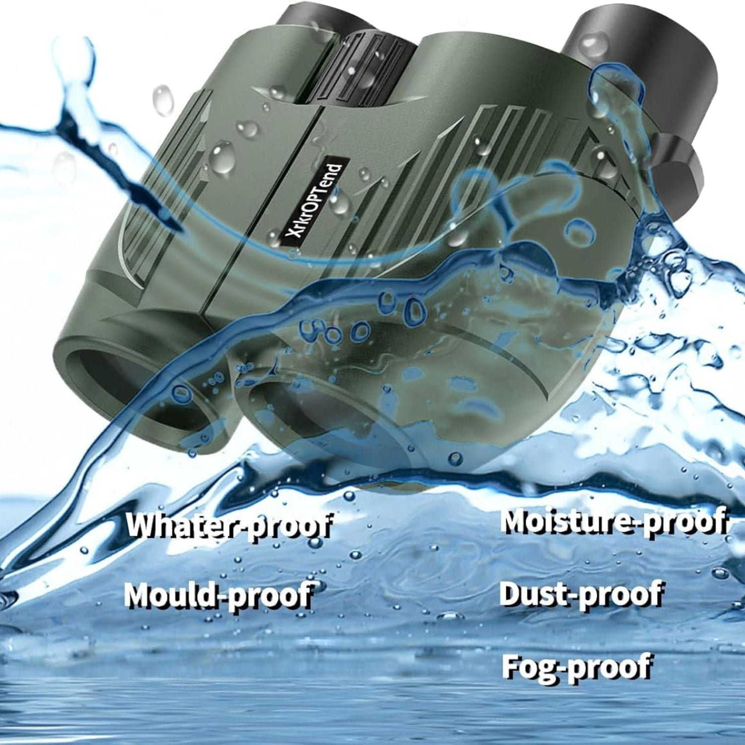 Compact XrKrOPTend binoculars with strap, 20x25 magnification, lightweight, ideal for kids and adults, sharp clear view.