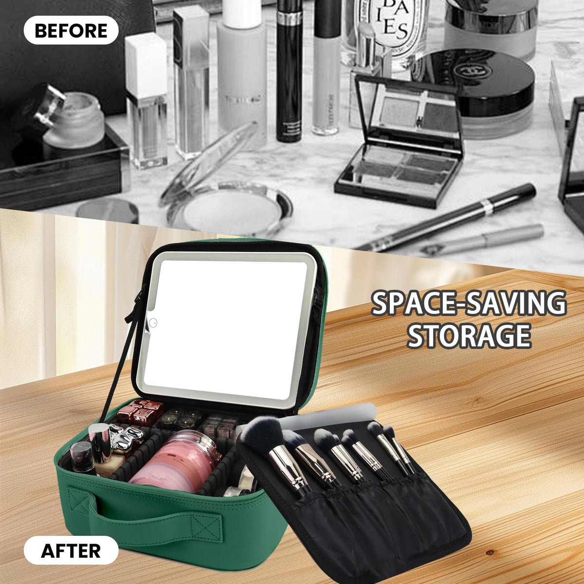 Makeup Bag with 10x Mirror Portability Cosmetic Case - SUILU Official Imagery - 7