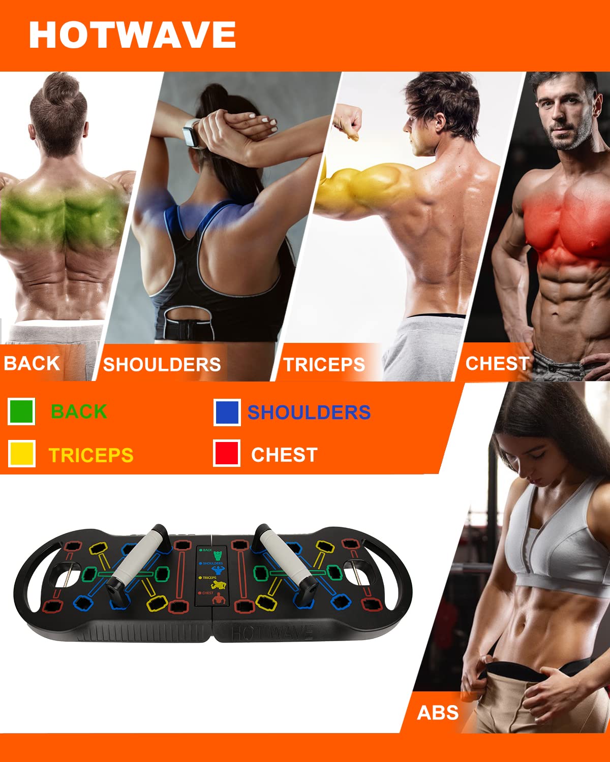 Push Up Board Portable PushUp Board Foldable 20 in 1 Push Up - HOTWAVE Official Imagery - 3
