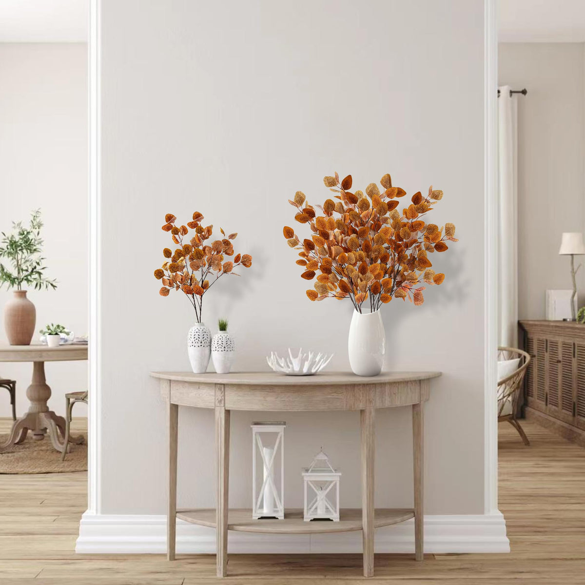 Sggvecsy 6 Pcs Fall Eucalyptus Leaves Artificial Eucalyptus - Sggvecsy Official Imagery - 6