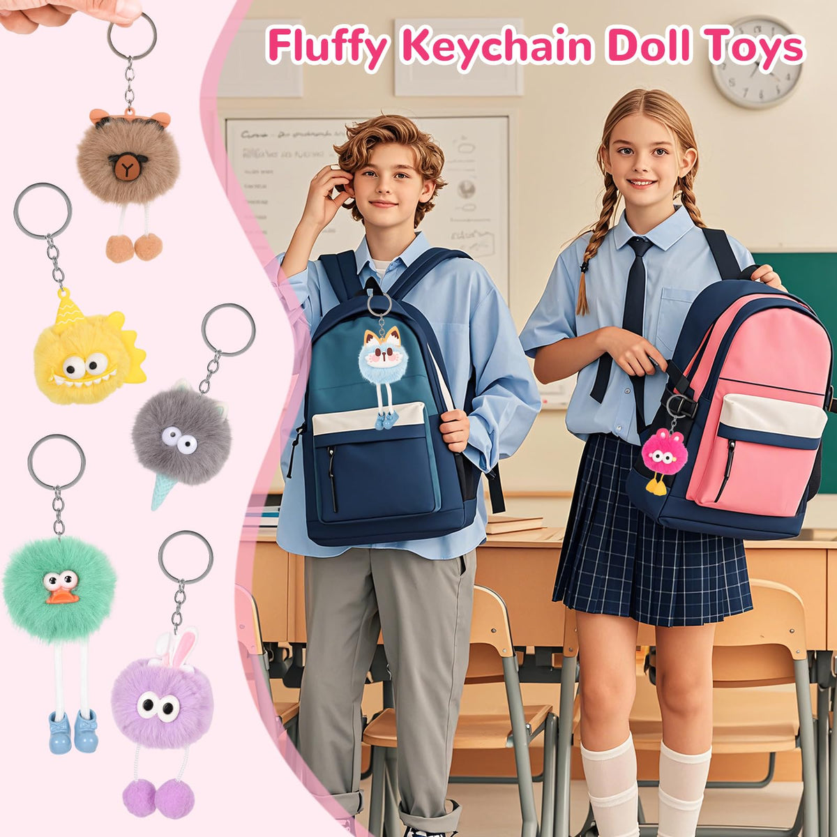 LiYiQ 30 Pcs Cute Plush Keychains Kawaii Keychain Bulk for - LiYiQ Official Imagery - 6