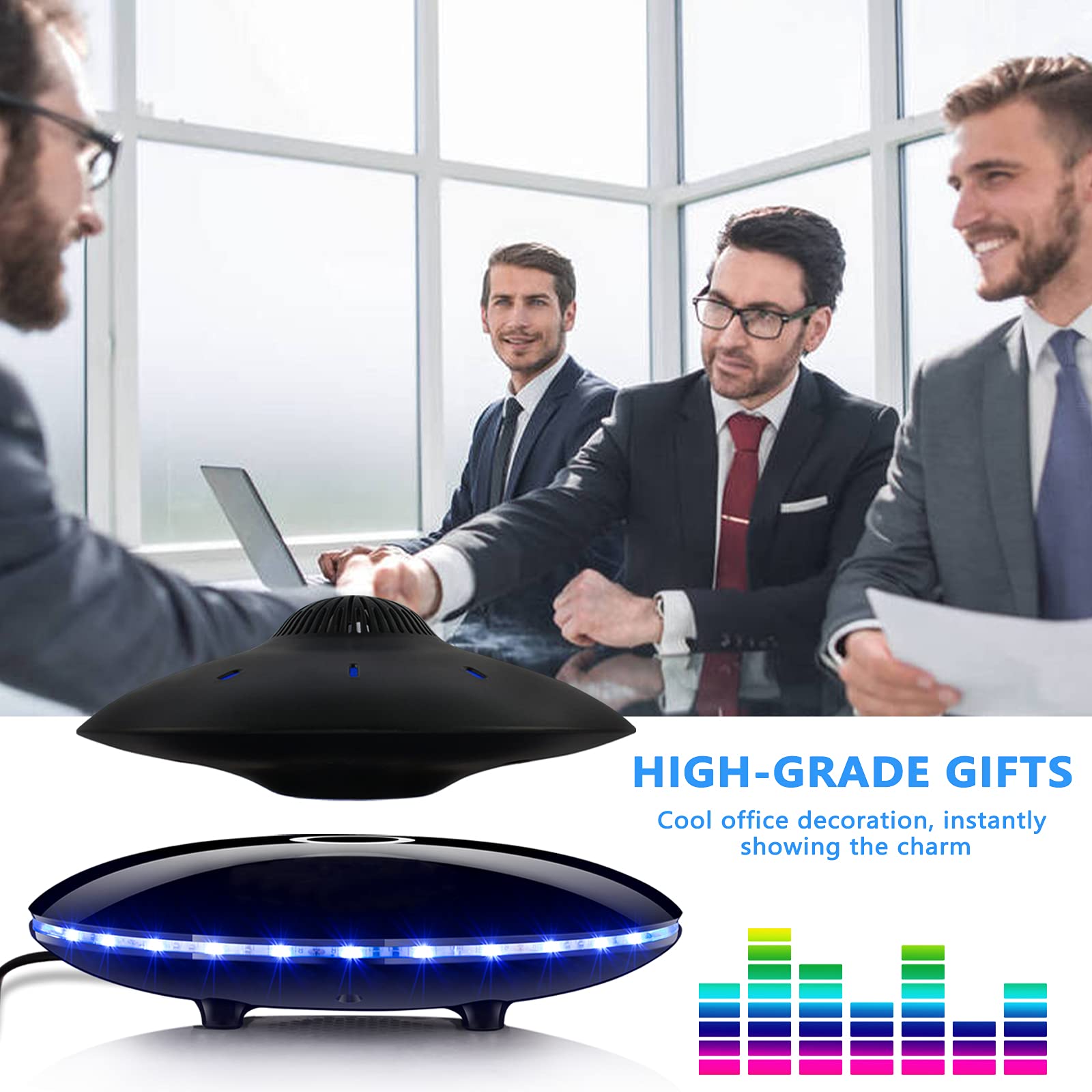 RUIXINDA Magnetic Levitating Bluetooth Speaker, Levitating UFO Speakers with LED - RUIXINDA Official Product View 6
