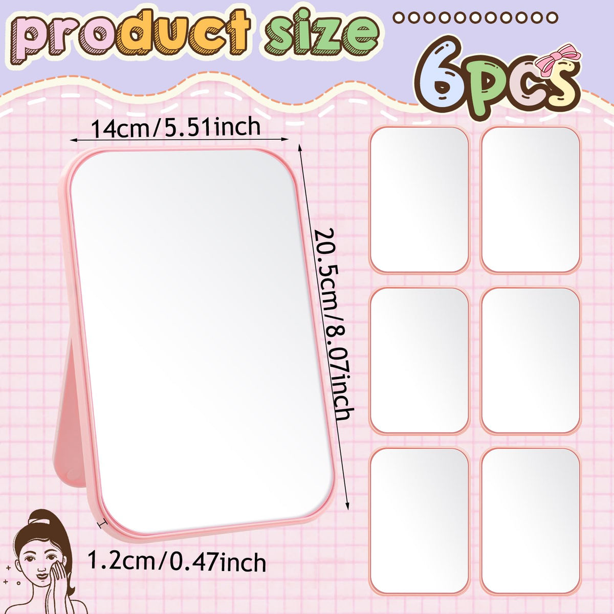 DoubleFill 6 Pcs Spa Party Mirror Spa Party Supplies for - DoubleFill Official Imagery - 3
