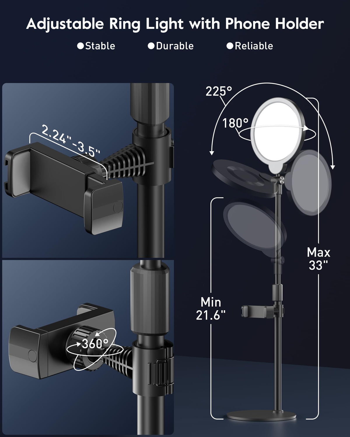Desk Ring Light with Stand for Computer 30 Modes Video - Yarrashop Official Imagery - 6