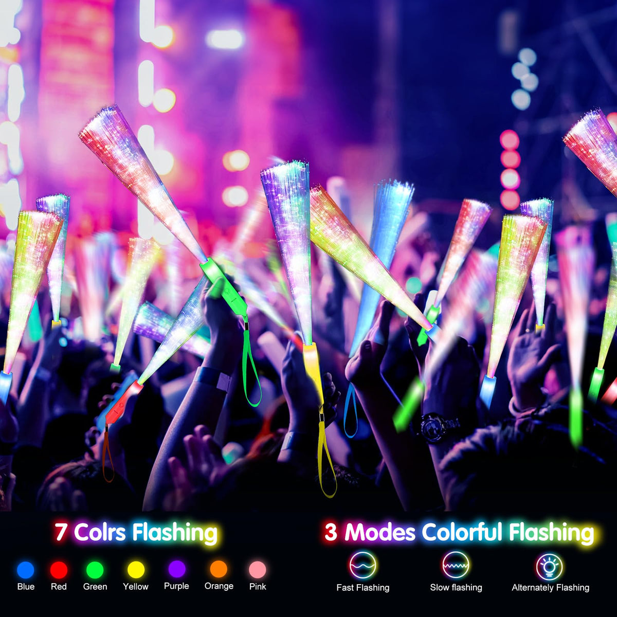 SHQDD 38 PCS Glow Sticks Bulk Glow Fiber Optic Sticks LED - SHQDD Official Imagery - 3