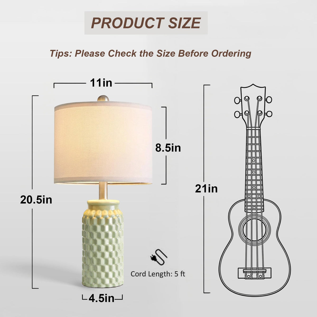 20 5 Small Bedside Lamps Set of 2 Green Ceramic Nightstand - Vortether Official Imagery - 7