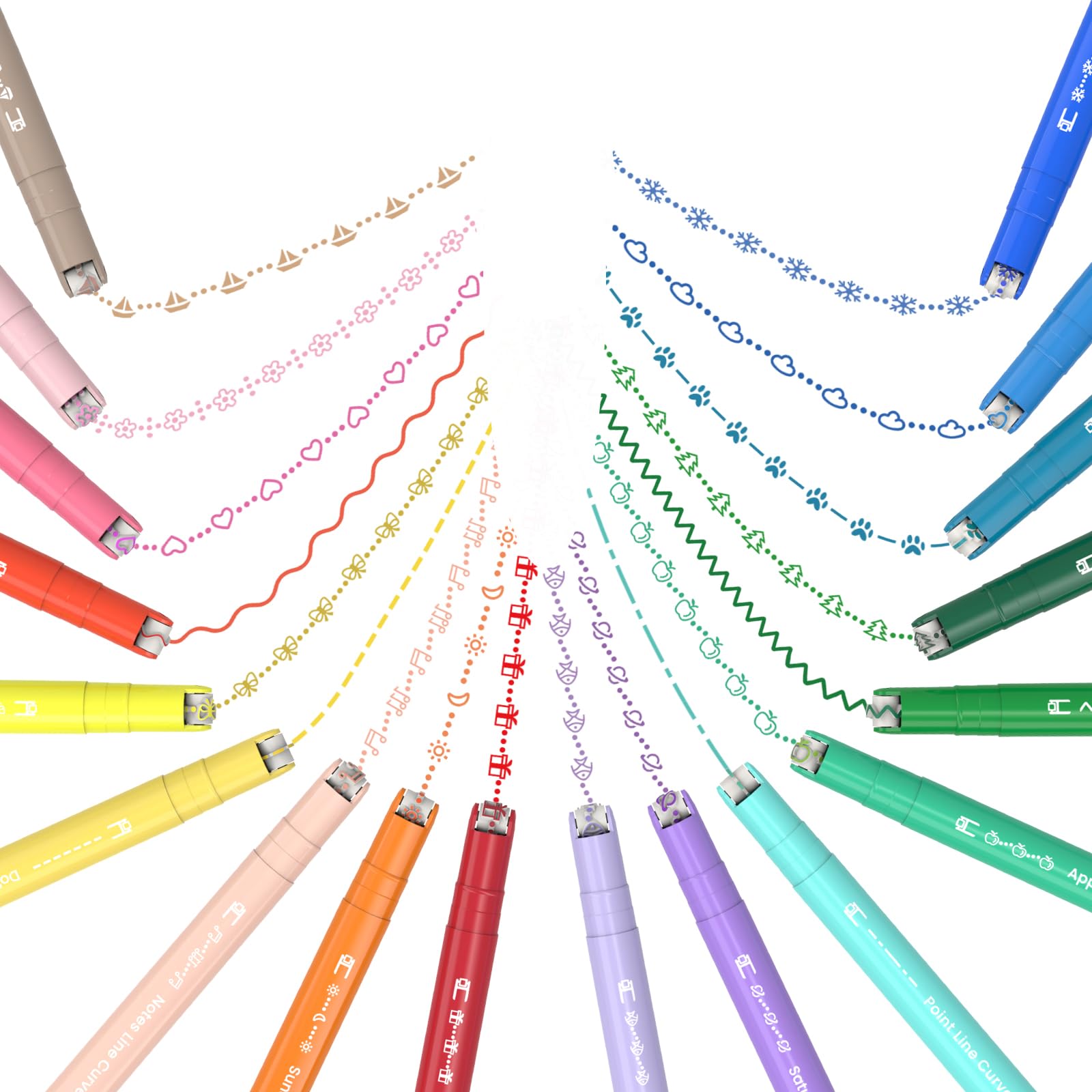AECHY Dual Tip Curve Highlighter Pens, 8 Patterns, 8 Colors, 8 Pack - View 8