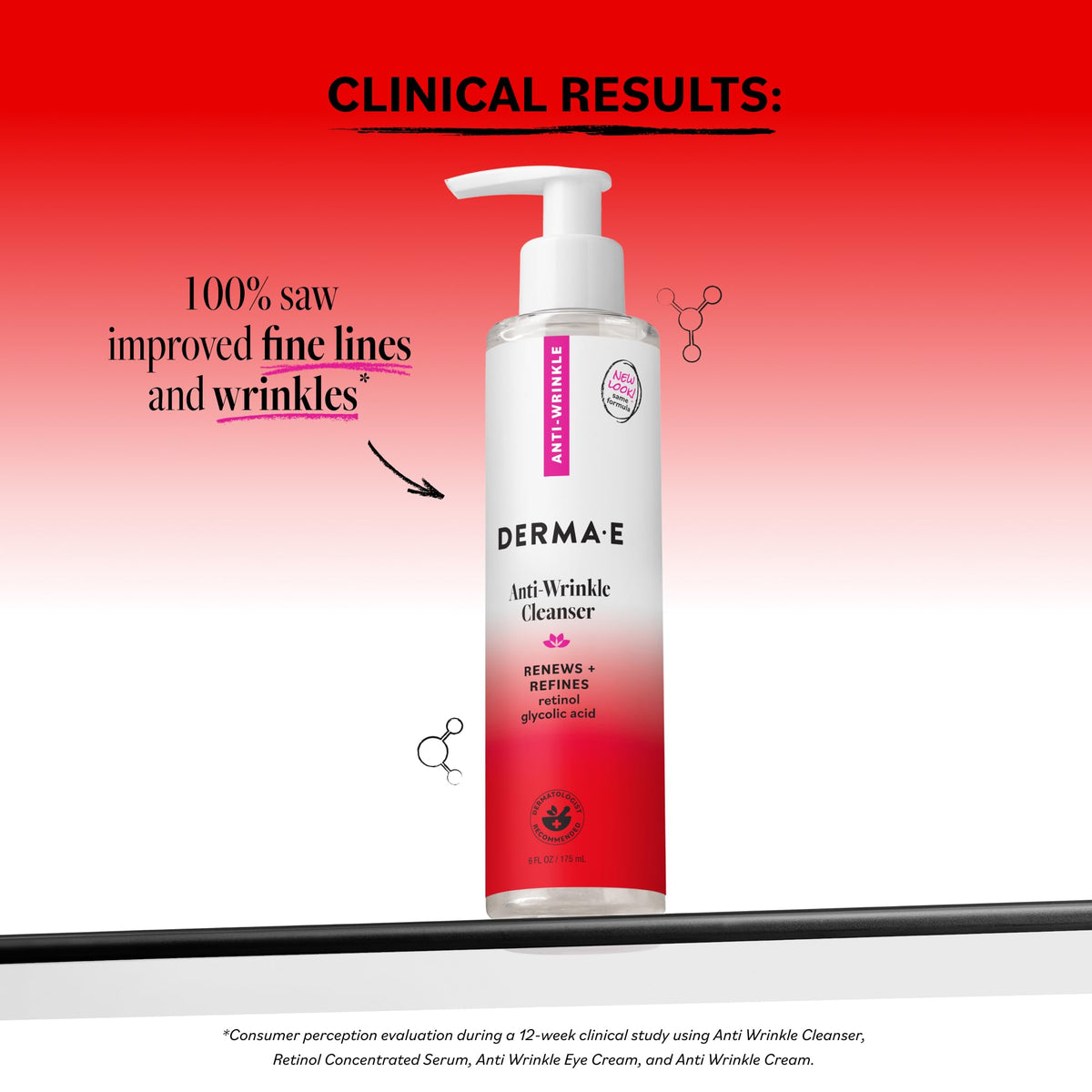 DERMA E Anti Wrinkle Cleanser for Nighttime with Glyolic - Derma E Official Imagery - 3