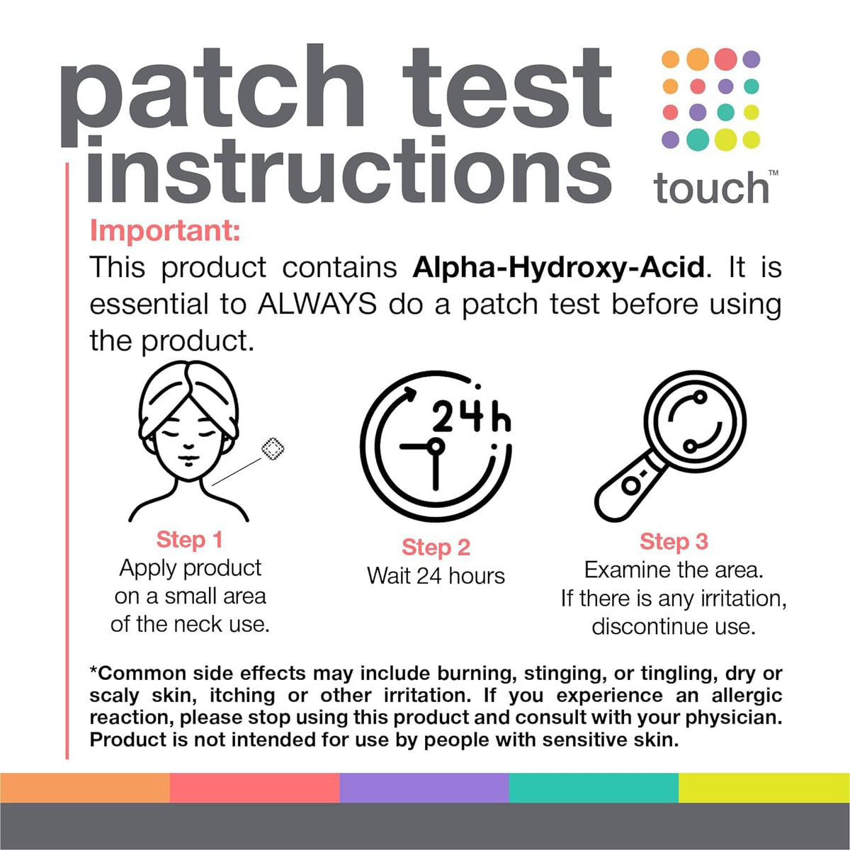 TOUCH 20 Glycolic Acid Pads Exfoliating Face Wipes 50 Count - TOUCH Official Imagery - 7