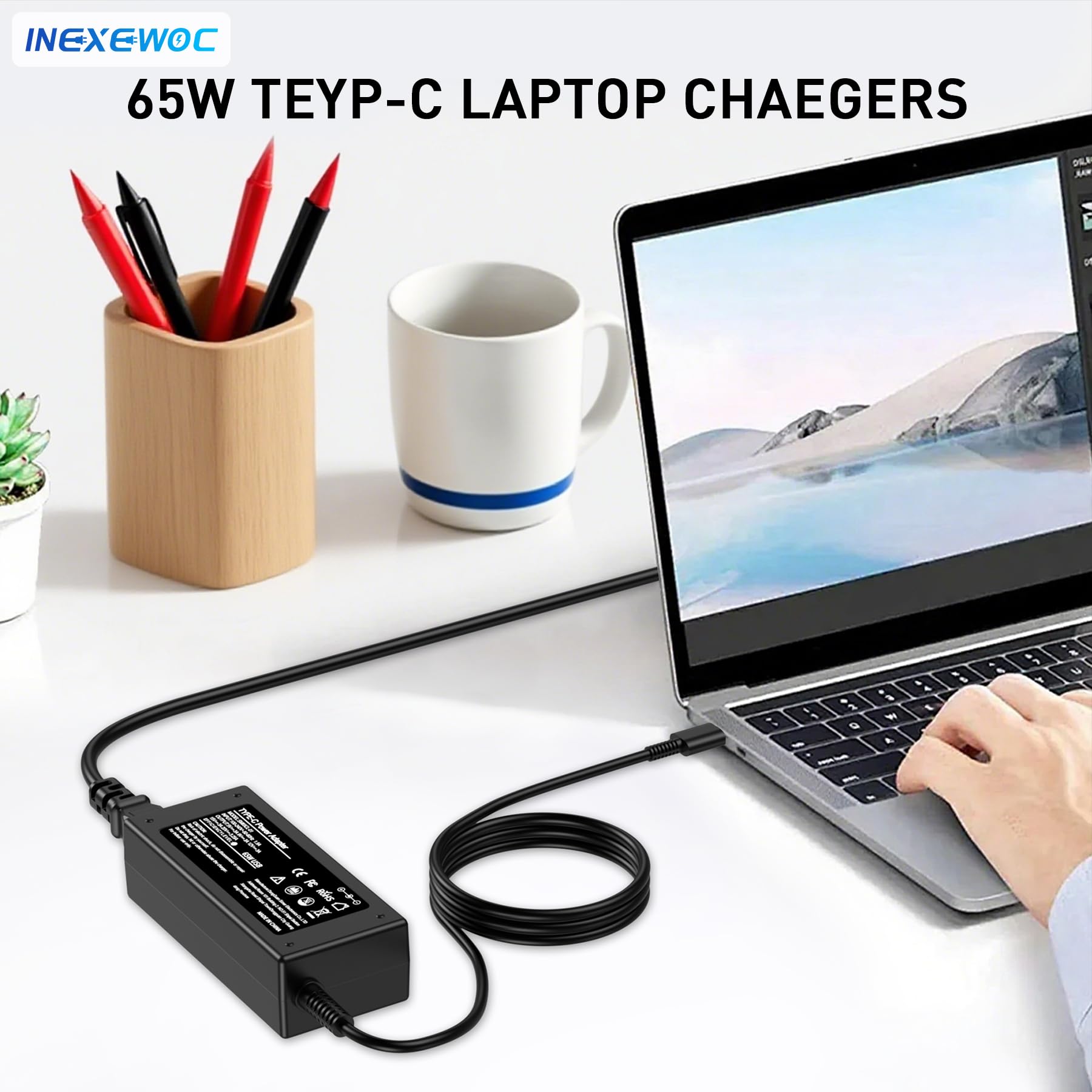 INEXEWOC 65W USB C Laptop Charger – Universal Compatibility