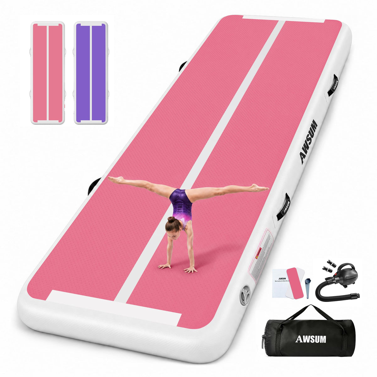 AWSUM Inflatable Gymnastics Mat Air Tumbling Mat with Pump - AWSUM Official Imagery - 1