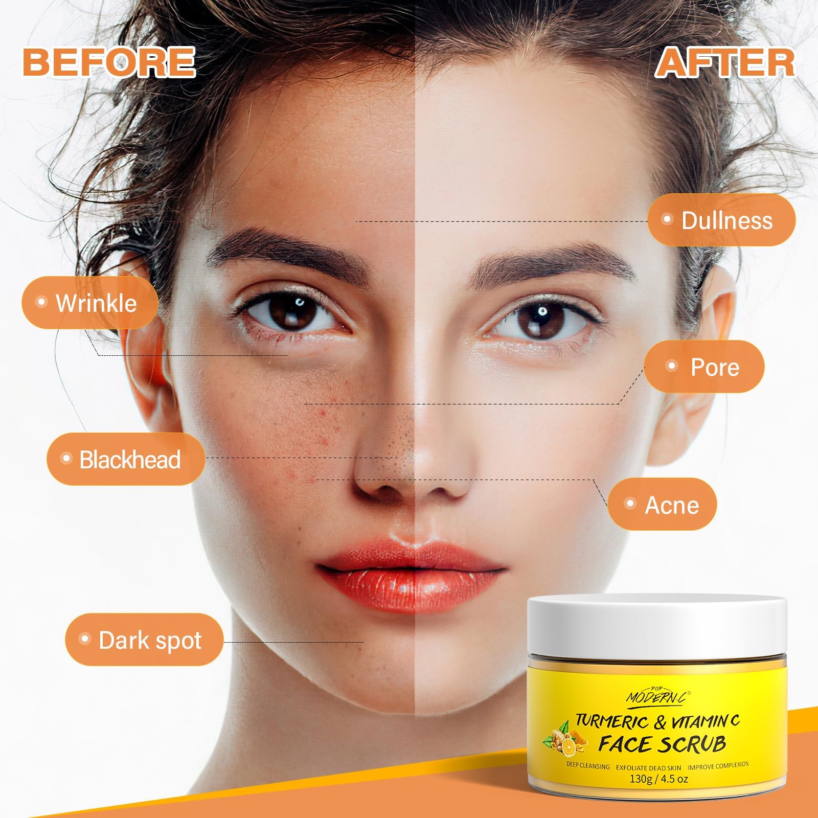 POP MODERN.C Vitamin C and Turmeric Face Scrub Cream Organics Microdermabrasion - POP MODERN.C Official Product View 5