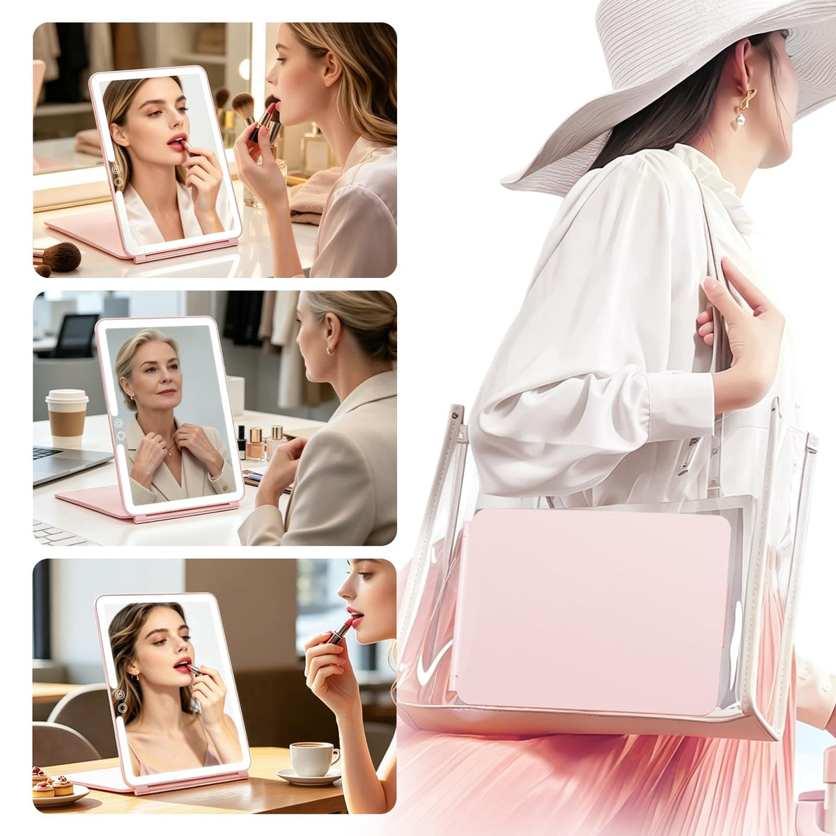 FUNTOUCH 2500mAh Large Rechargeable Travel Makeup Mirror - FUNTOUCH Official Imagery - 8