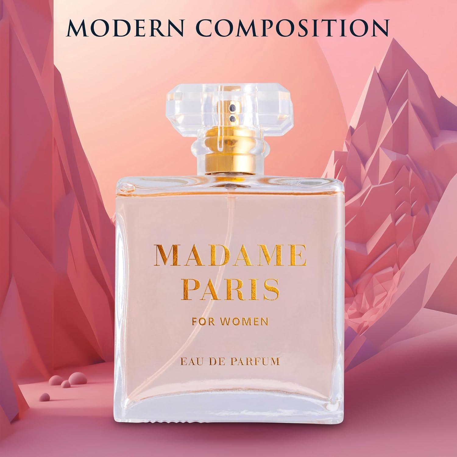 Urban Collection Madame Paris for Women Eau de Parfum, 3.4 oz, featuring delicate floral notes in a feminine perfume bottle.