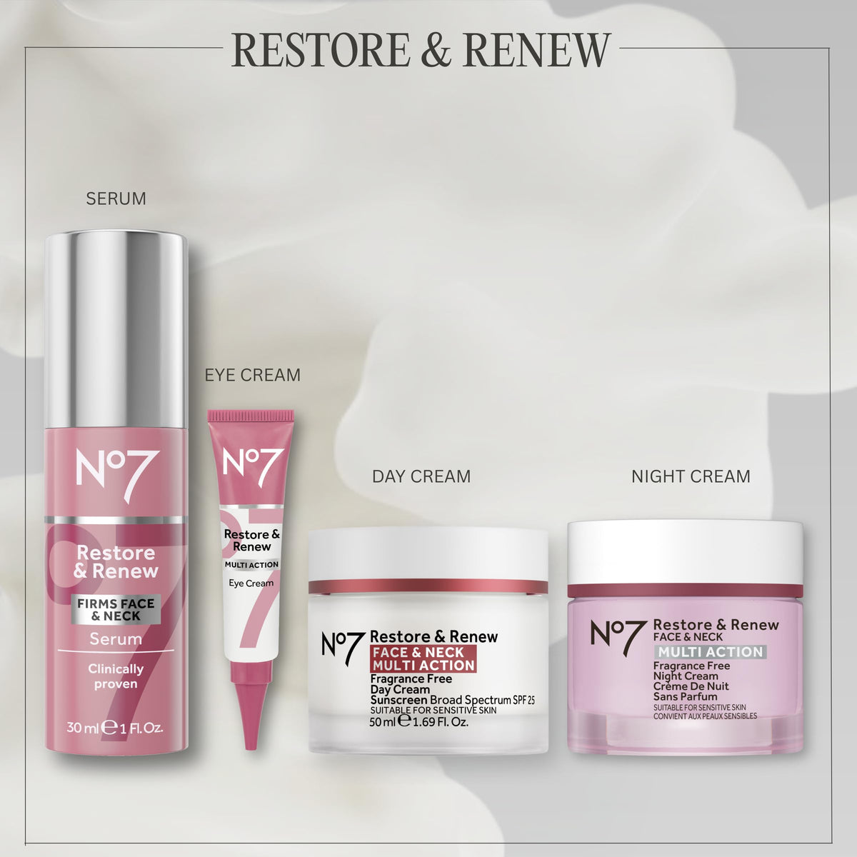 No7 Restore Renew Sculpting Face Neck Night Cream 50ml - No7 Official Imagery - 7