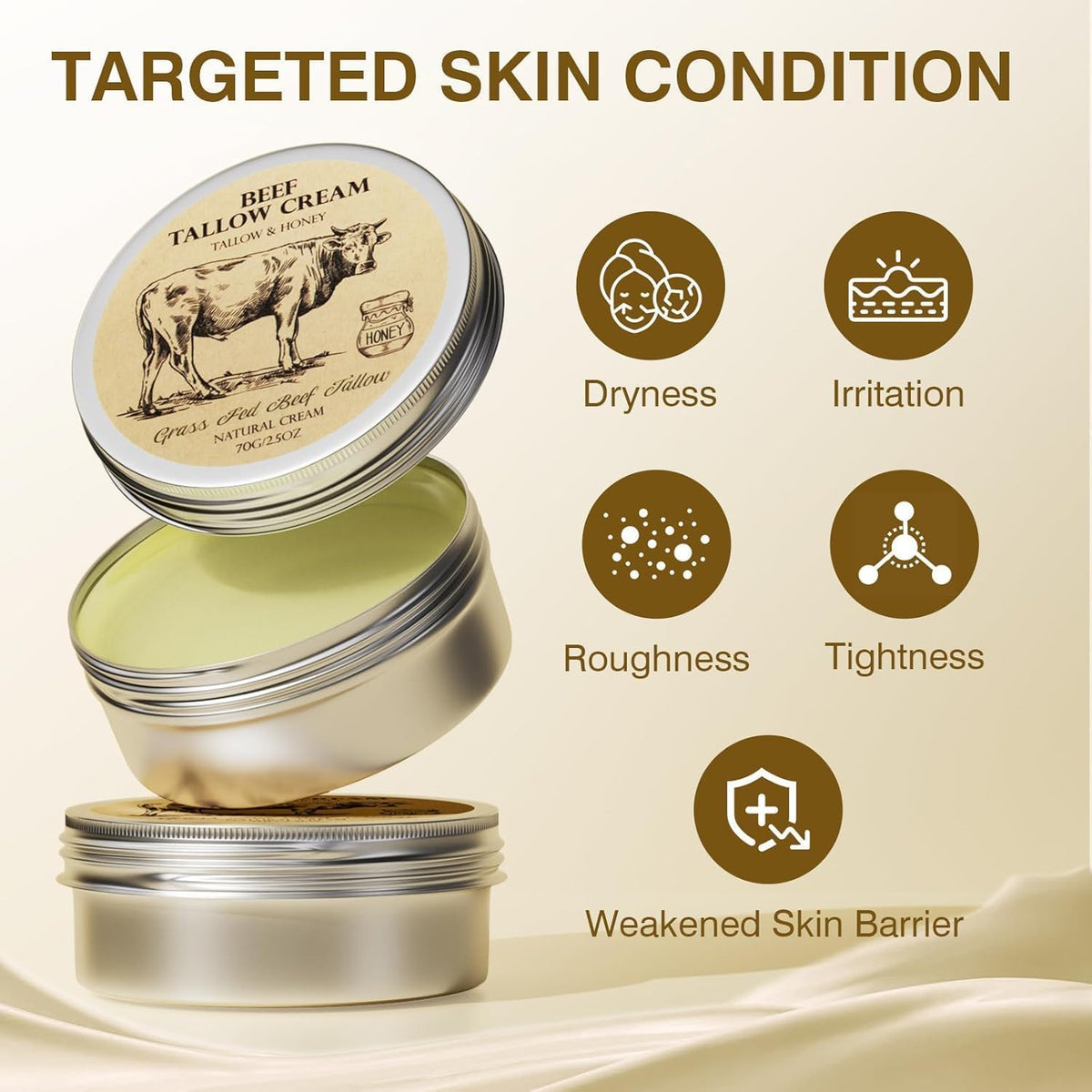 Beef Tallow for Skin Tallow and Honey Cream Tallow Face - MROUVIK Official Imagery - 3