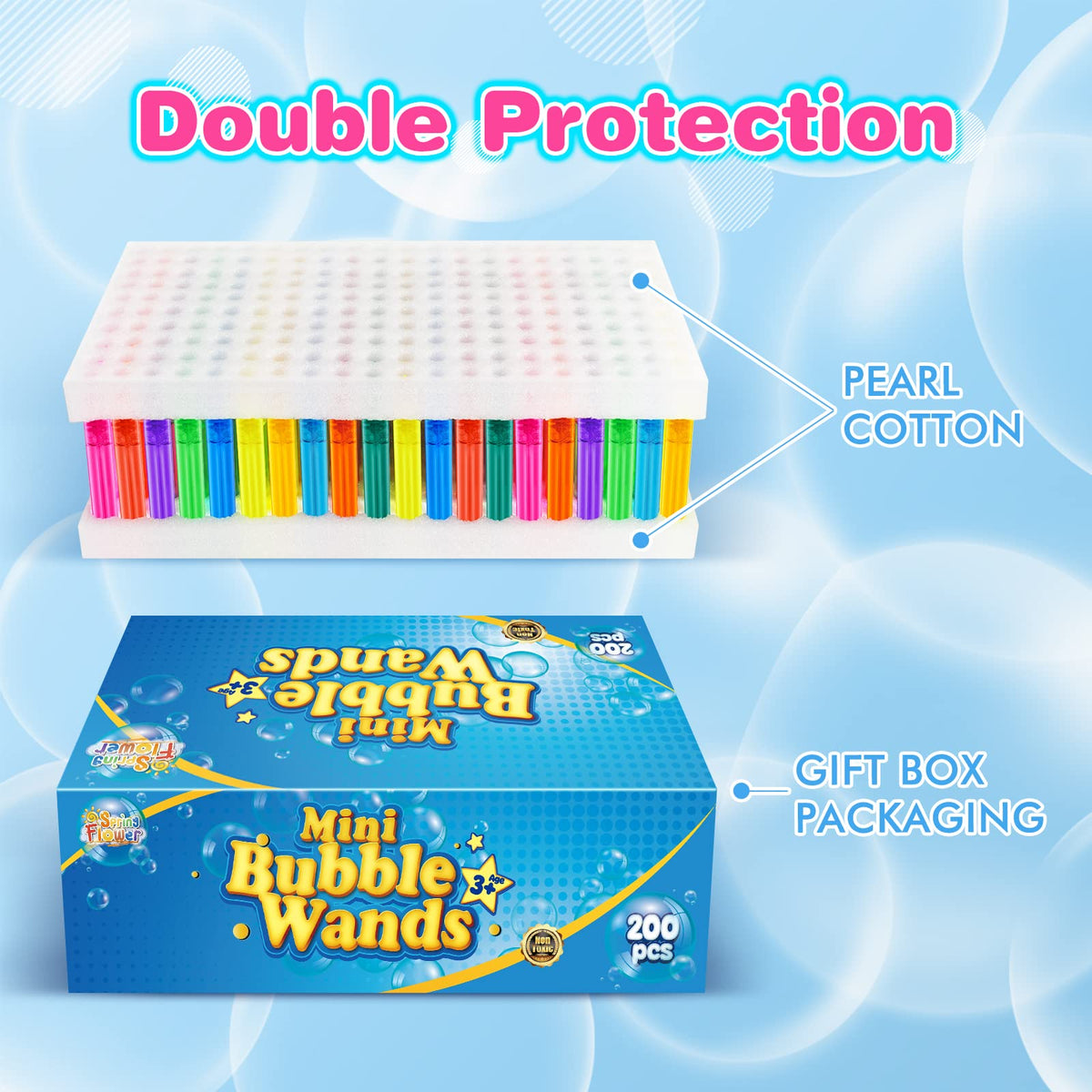 200 Pieces Mini Bubble Wands Party Favors Assortment Toys - SpringFlower Official Imagery - 5