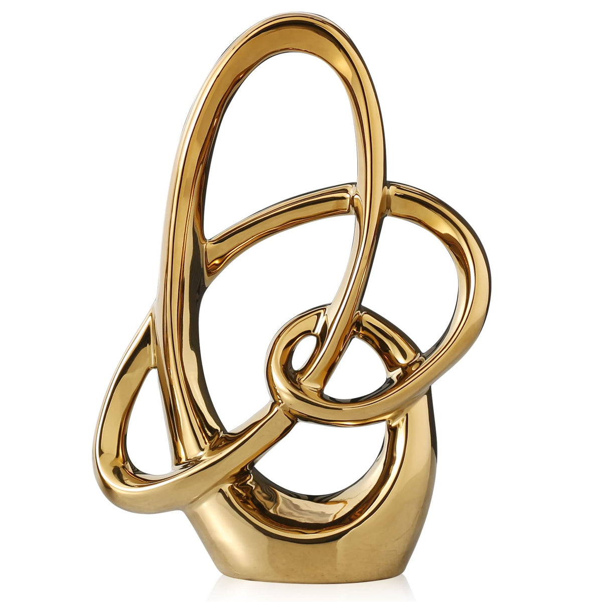 Modern Gold Knots Decor Ceramic Statue - QIANLING Official Imagery - 1