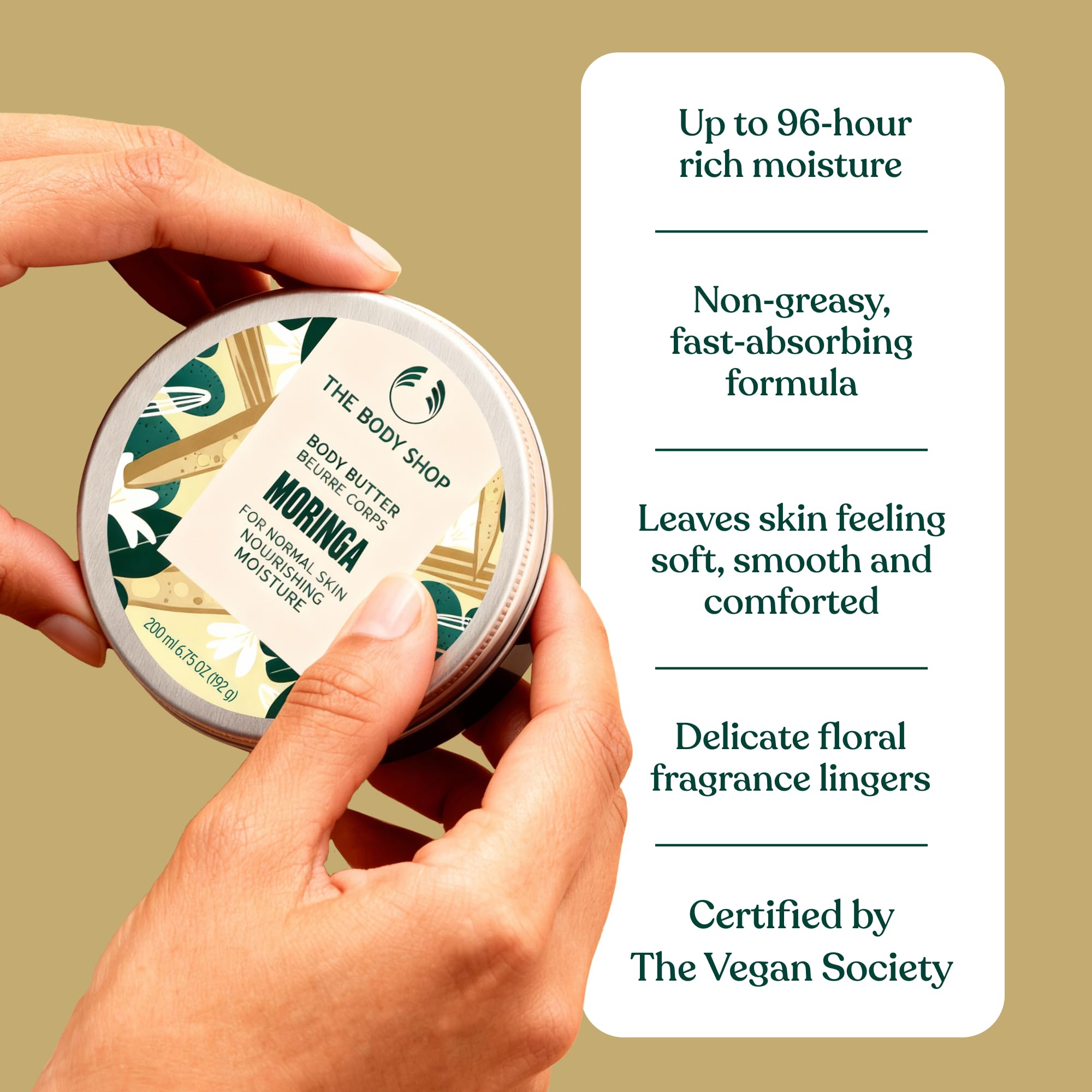 The Body Shop Moringa Body Butter – Nourishing & Moisturizing Skincare for Dry Skin – Vegan – 6.75 oz