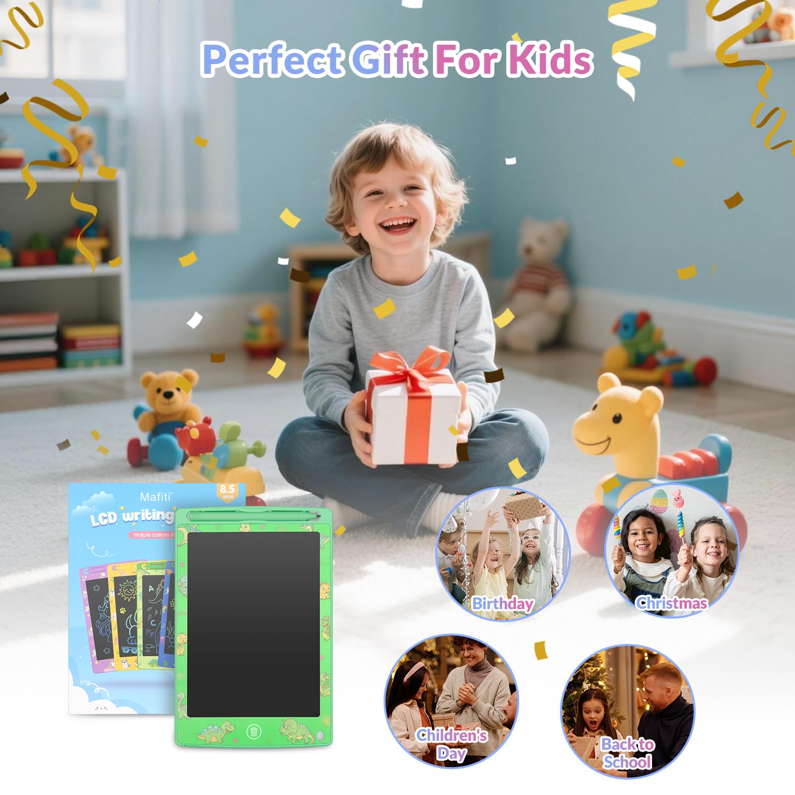 mafiti LCD Writing Tablet 8.5 Inch 2 Pack Colorful Screen Electronic Writing Dra - mafiti Official Product View 6