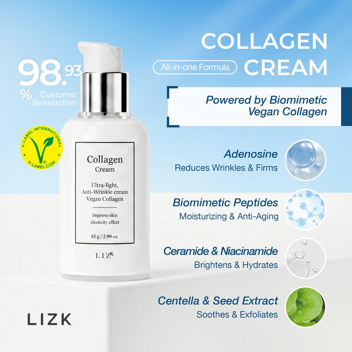 LIZK Collagen Cream Vegan Collagen Ultra Light Moisturizing - LIZK Official Imagery - 3