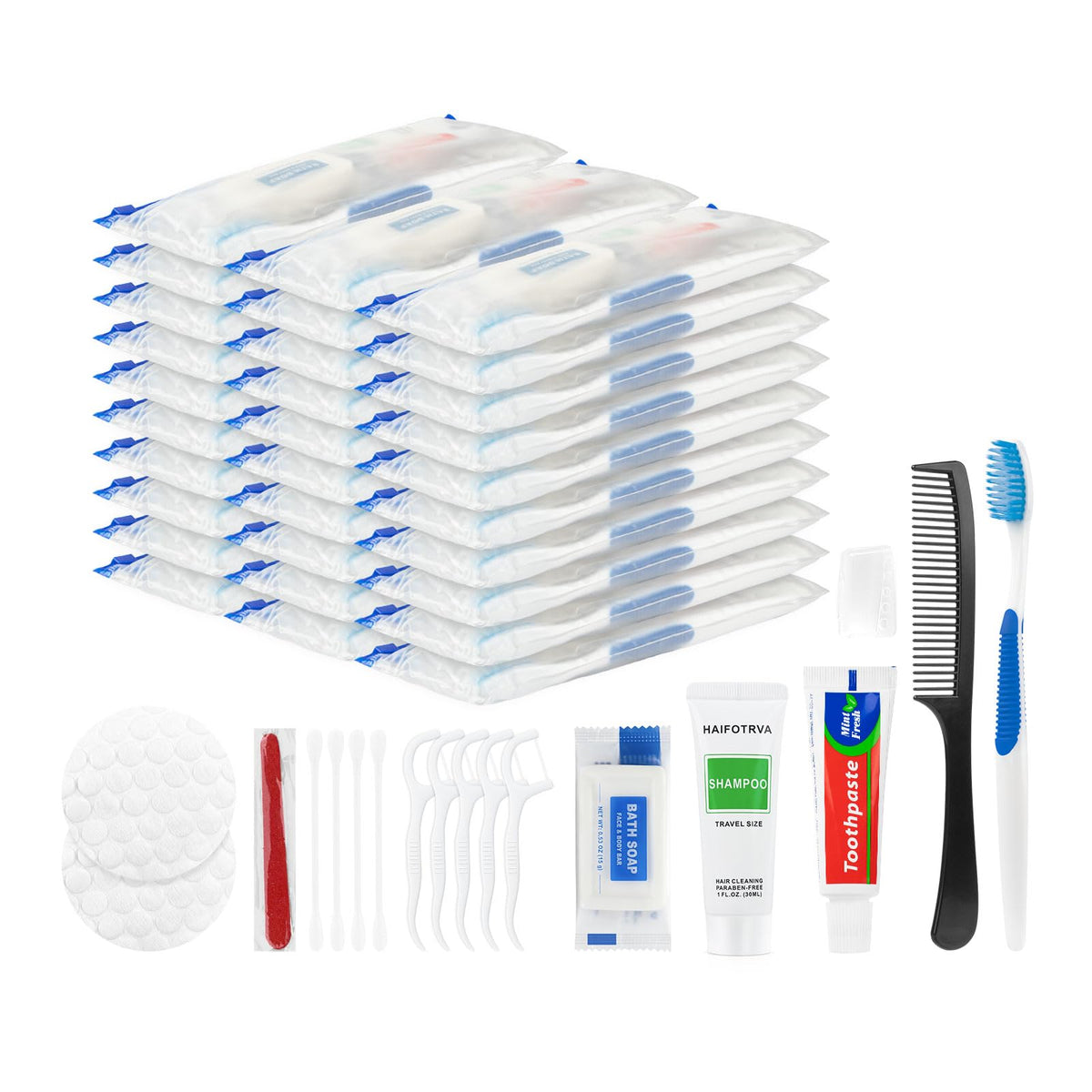Travel Toiletries Kit Bulk 10 Sets 7 in 1 Disposable - HAIFOTRVA Official Imagery - 2