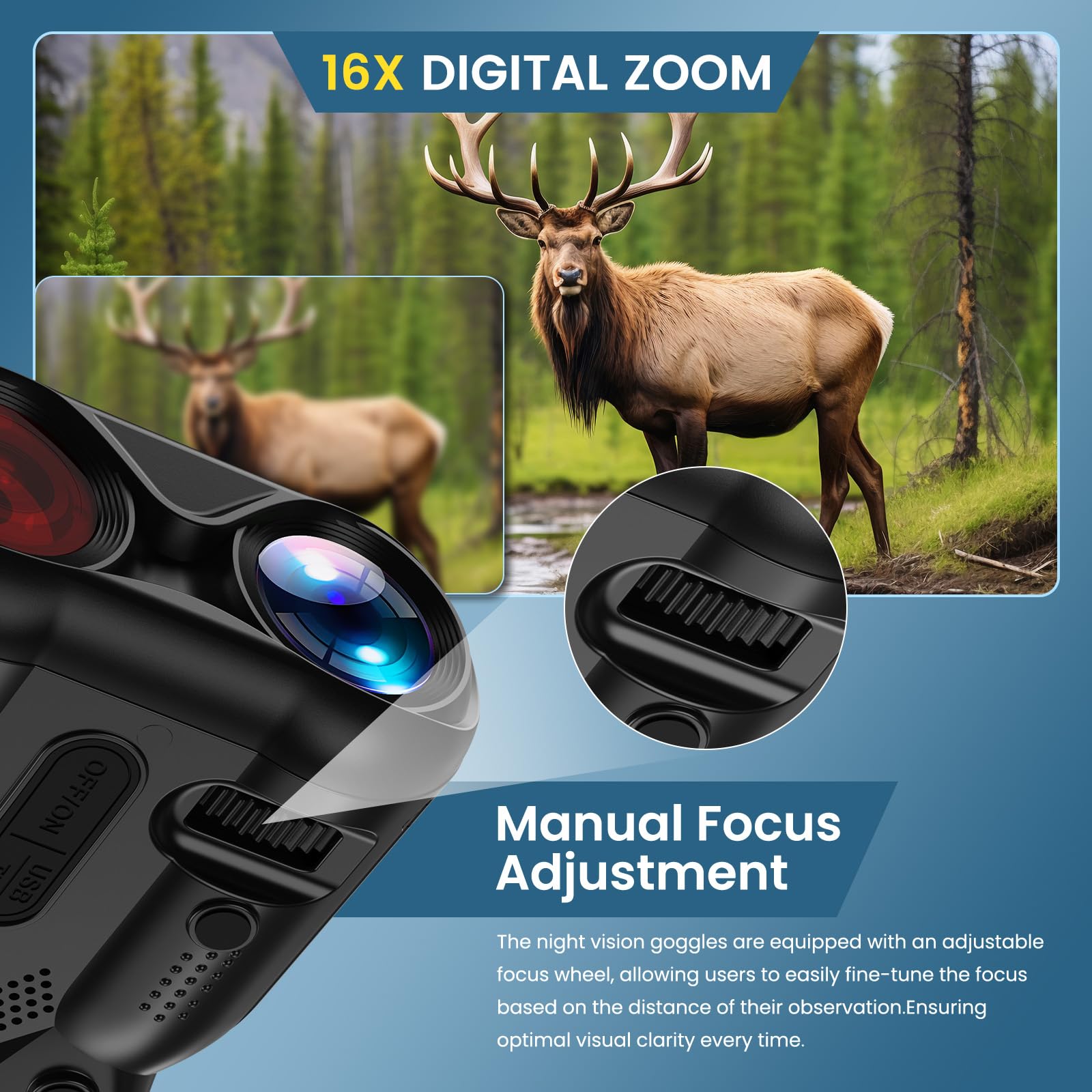 WISHBETY 4K Night Vision Goggles for Adult,1000FT View Range Night Vision Binocu - WISHBETY Official Product View 3