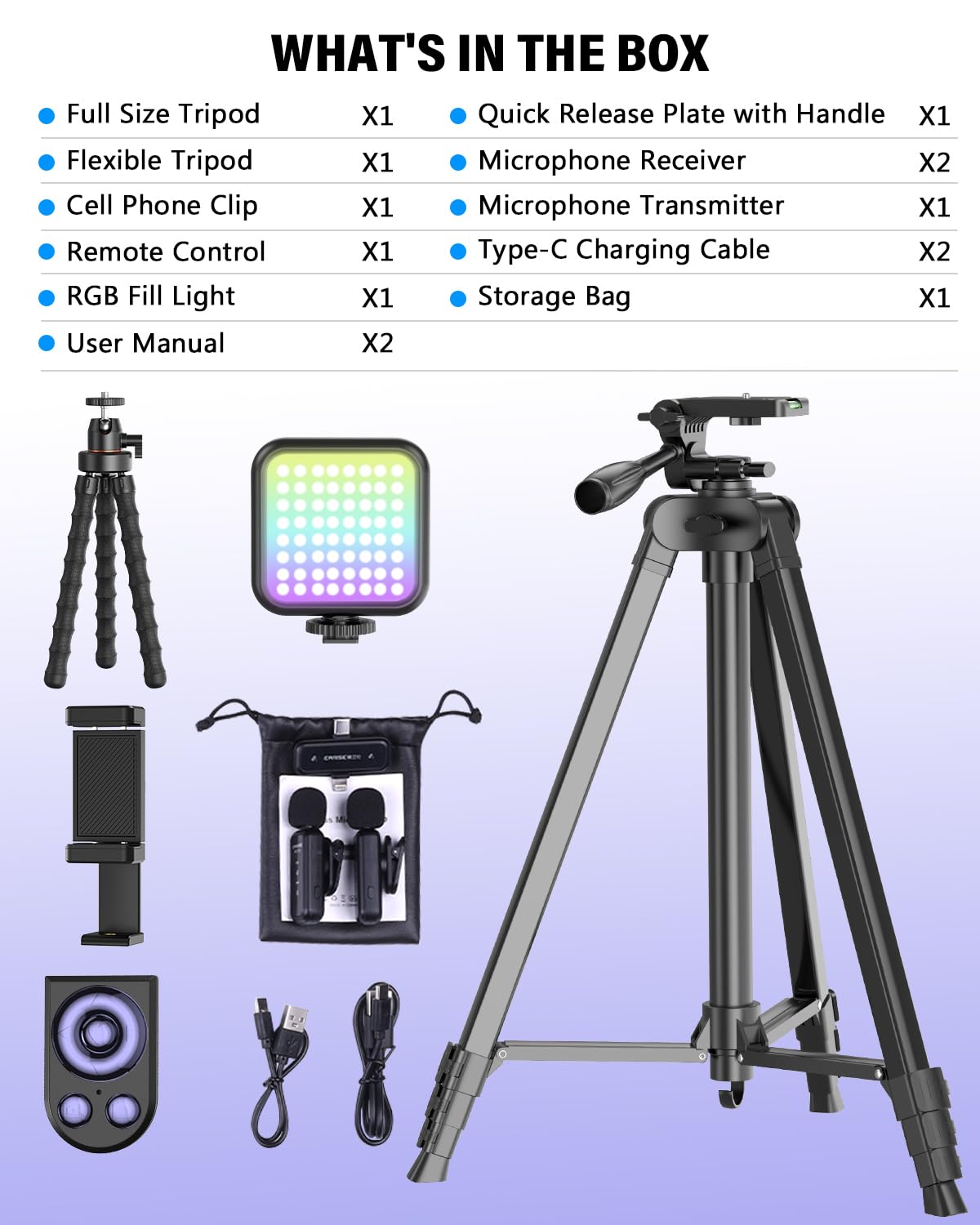 Vlogging Kit for iPhone Android YouTube Starter Kit with - Yeaki Official Imagery - 8
