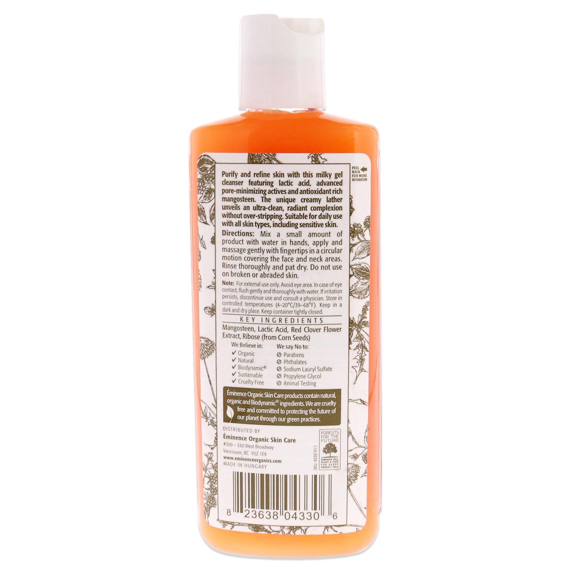 Eminence Organic Skincare Mangosteen Daily Resurfacing Cleanser, - Eminence