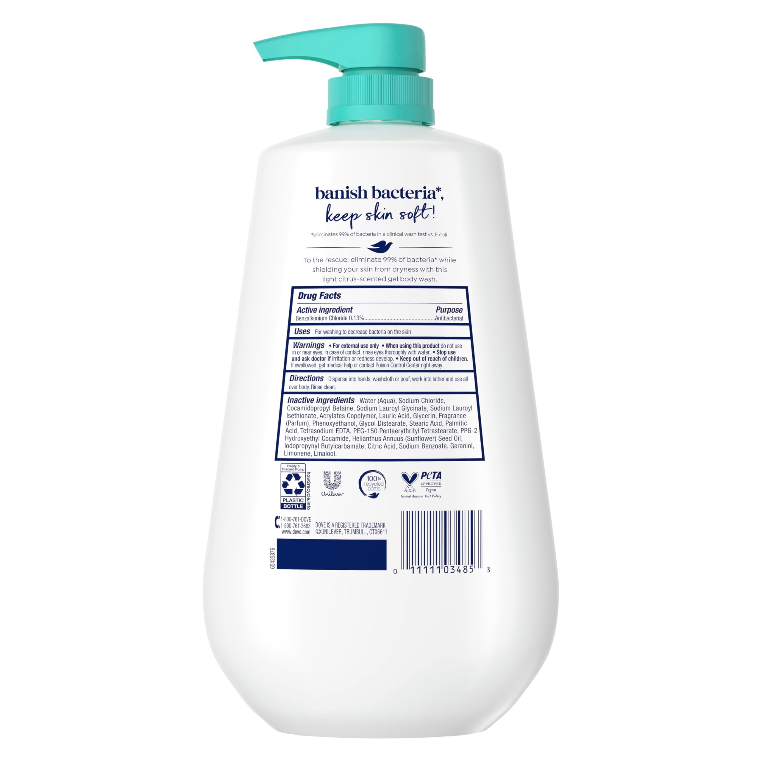 Dove Body Wash Antibacterial For All Skin Types 30.6 oz Pump,... - Elefair Tech Official Product View 3