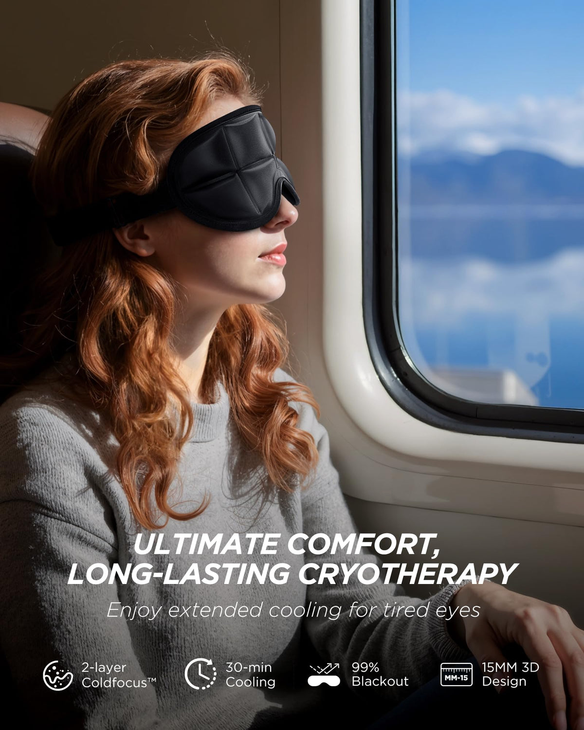 3D Cooling Sleep Mask with Double Coldfocus Gel for Hot Cold - Tolaccea Official Imagery - 3