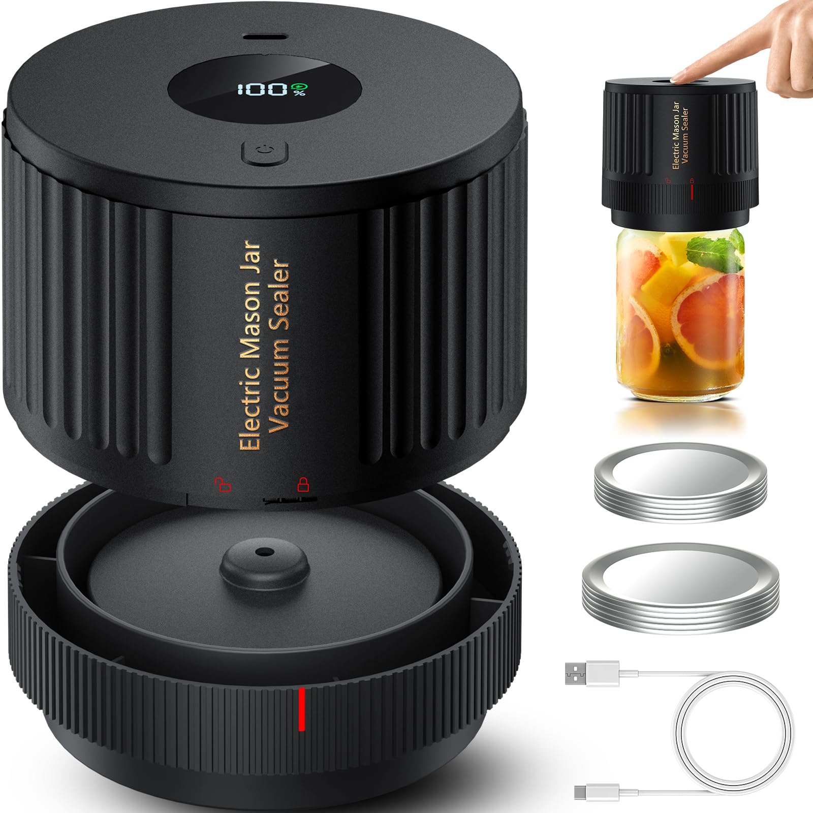 LOVE MOMENT Electric Mason Jar Vacuum Sealer Kit by LOVE MOMENT - Angle View 1