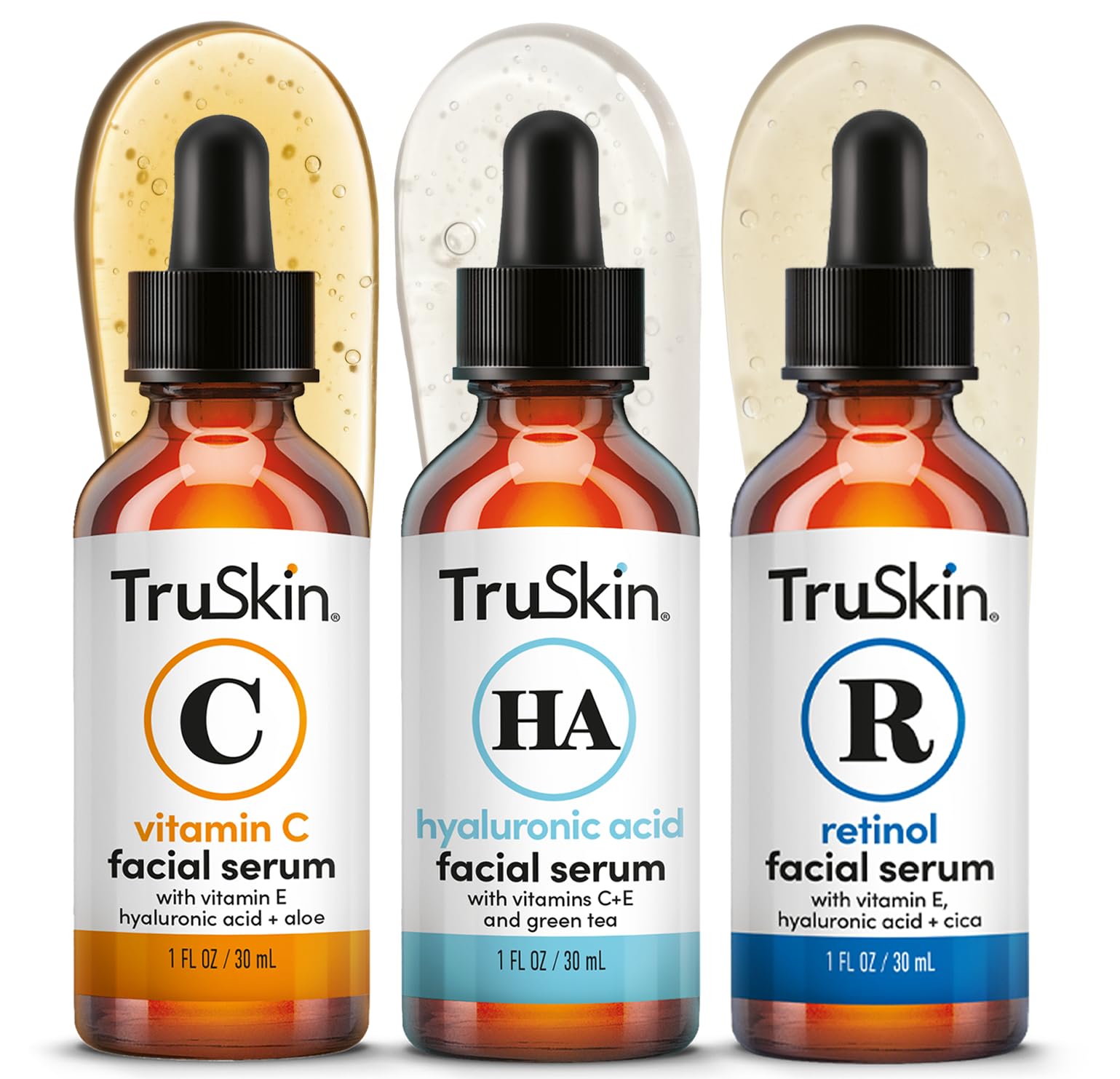 TruSkin Serum Trio with Vitamin C, Retinol &amp; Hyaluronic - TruSkin