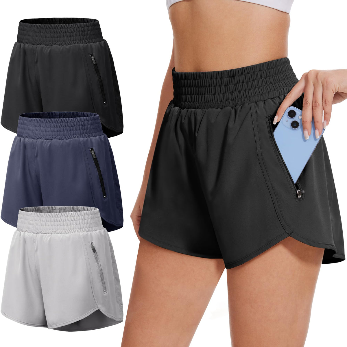 BALENNZ 5 Pack Womens Athletic Shorts with Pockets Workout - BALENNZ Official Imagery - 8