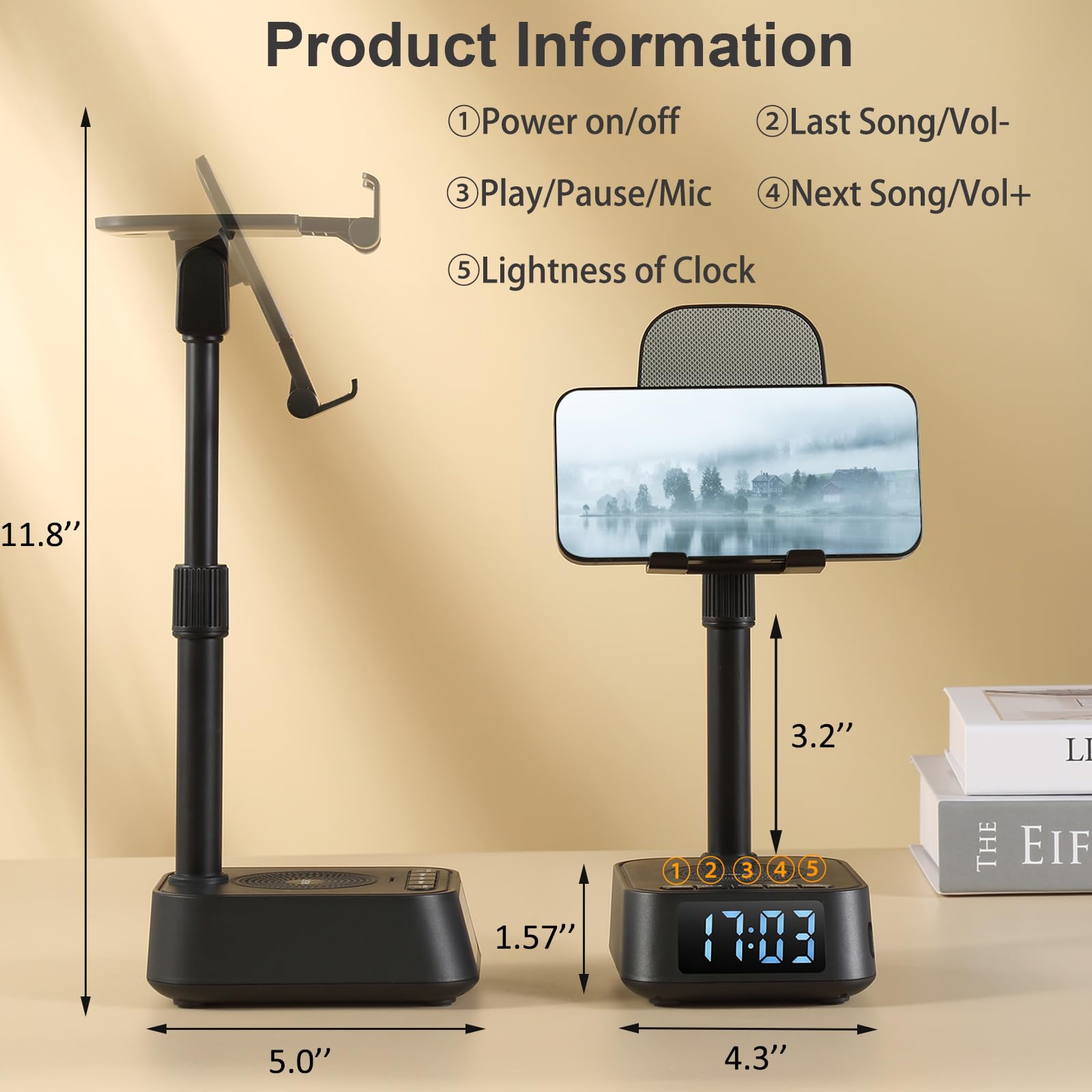 ASEAT Gifts for Men Women, Adjustable Phone Stand Bluetooth Speaker, Birthday Gi - ASEAT Official Product View 6