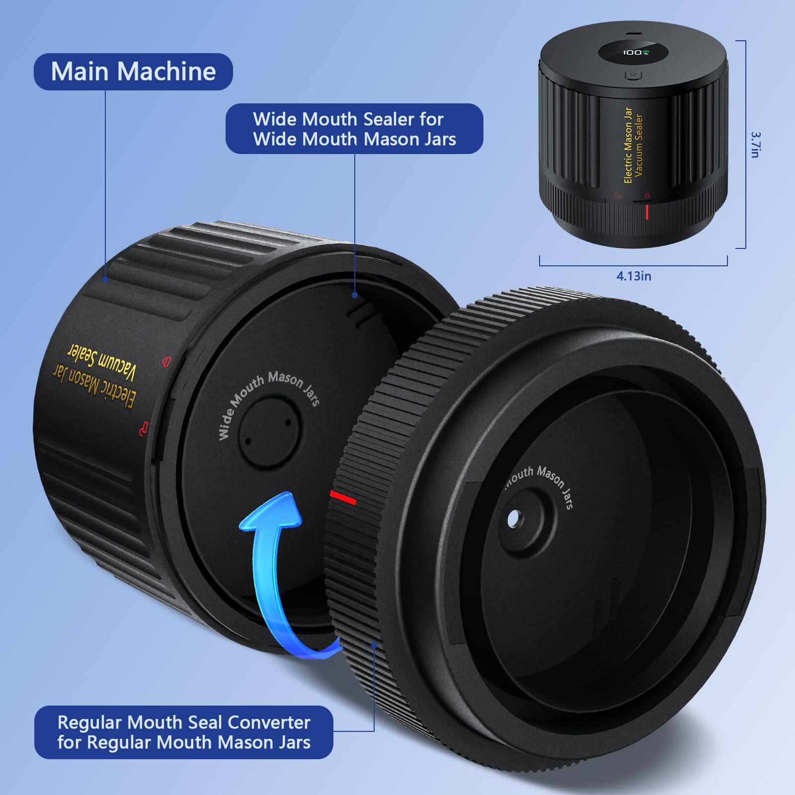 LOVE MOMENT Electric Mason Jar Vacuum Sealer Kit - LOVE MOMENT Official Product View 5
