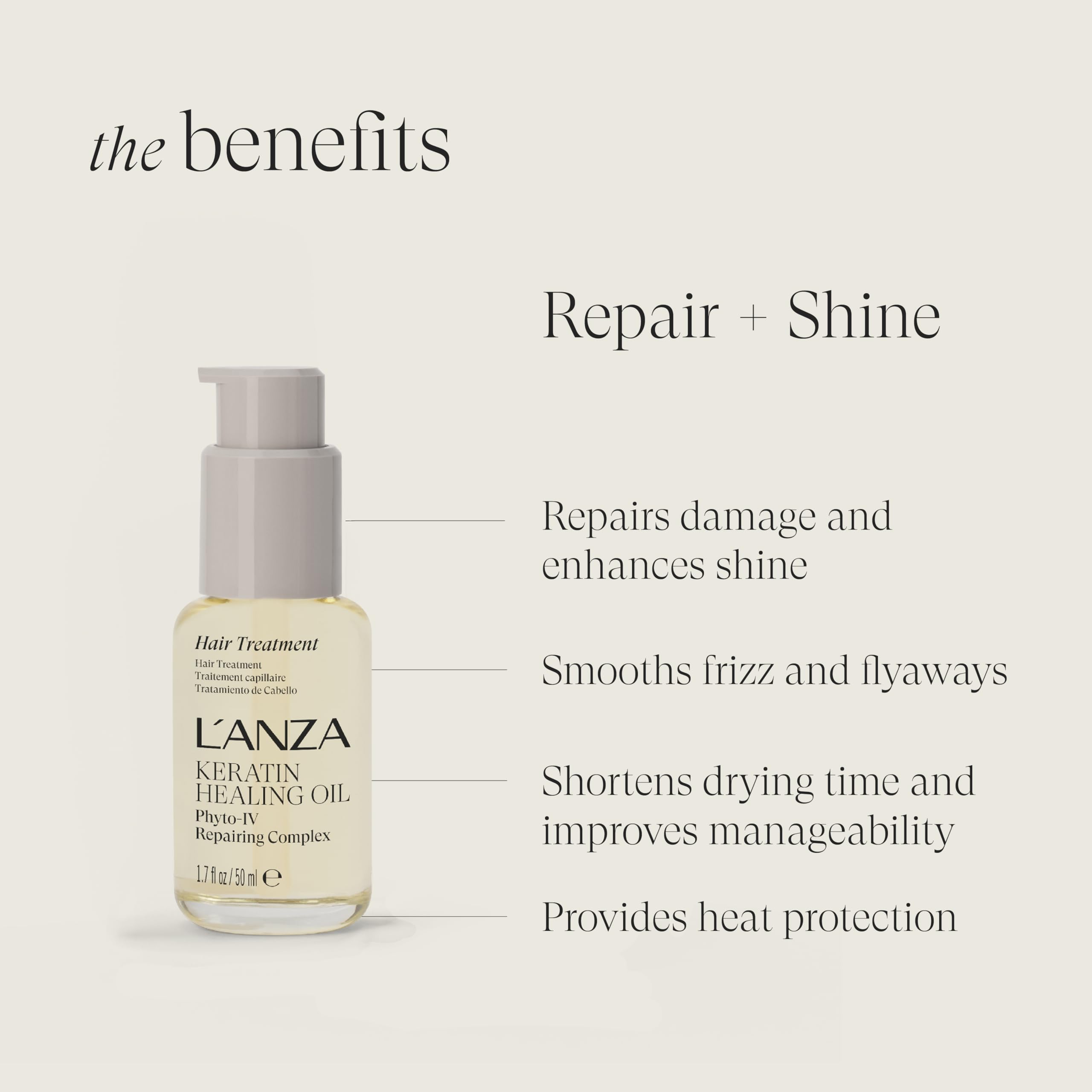 L’ANZA L'ANZA Keratin Healing Oil Hair Oil Damaged Dry Hair Treatment, 1.7 Fl Oz - L’ANZA Official Product View 4
