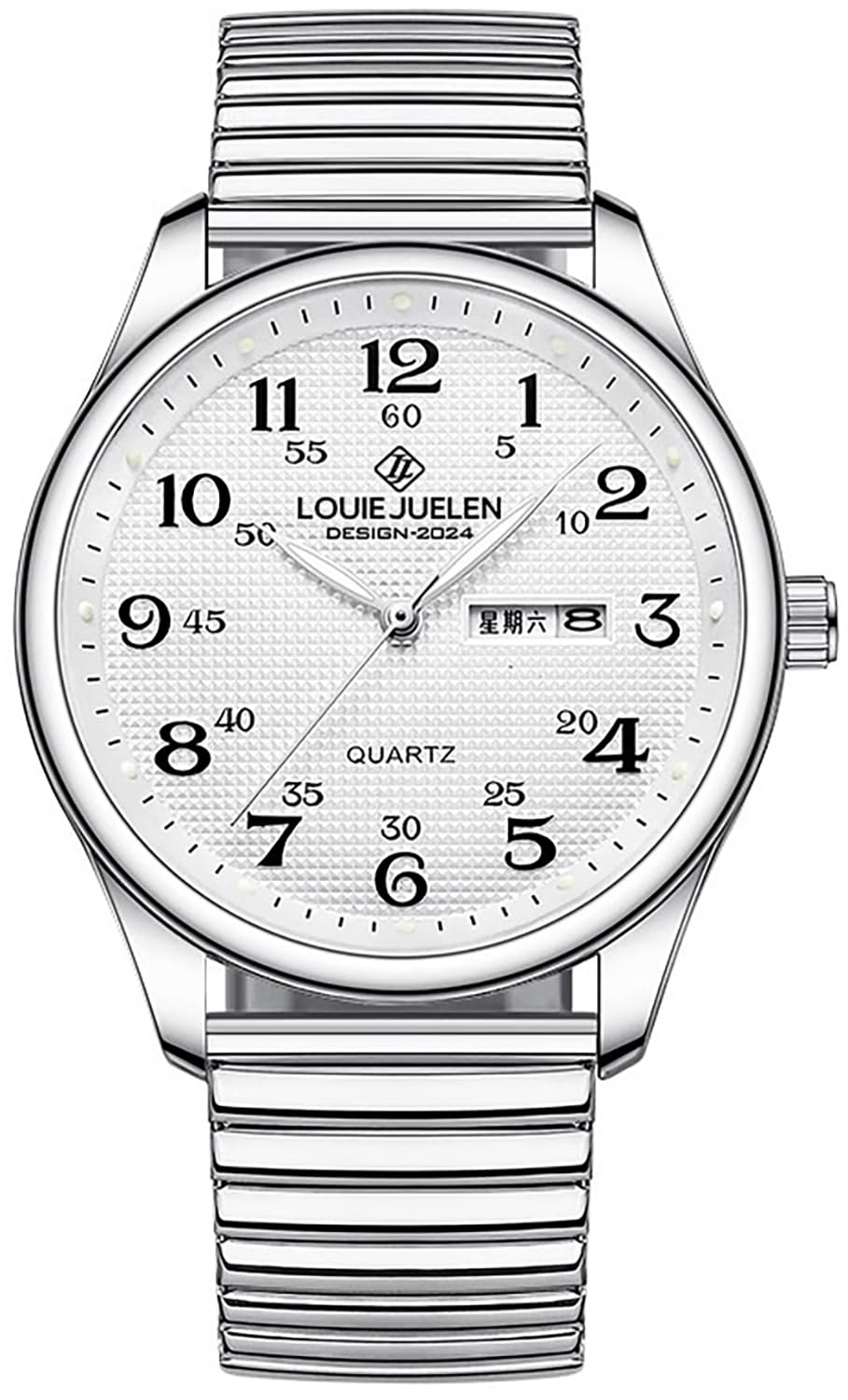 BESTKANG Large Face Easy to Read Stretch Band Watch， Women's - Product Imagery