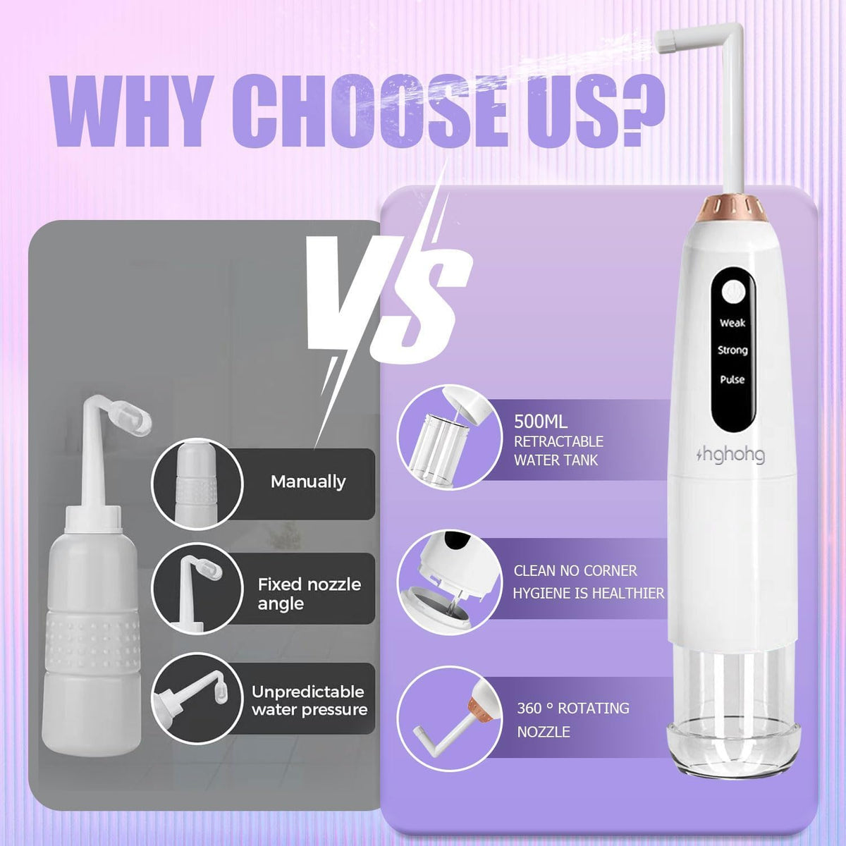 Portable Travel Electric Bidet - HGHOHG Official Imagery - 7