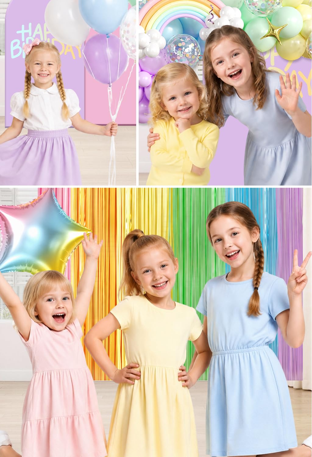 Pastel Rainbow Birthday Decorations All in One Set for 25 - Fexivo Official Imagery - 8