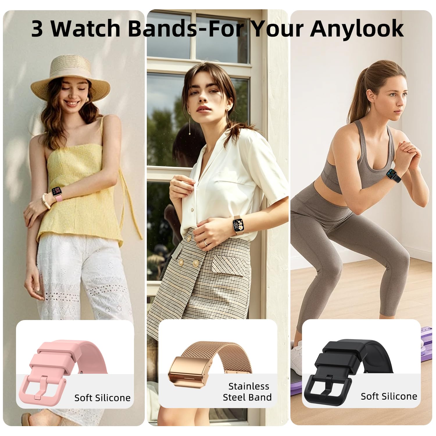 zhizhi Smart Watch for Women Android/iPhone: Fitness Tracker Smart Wat - View 5