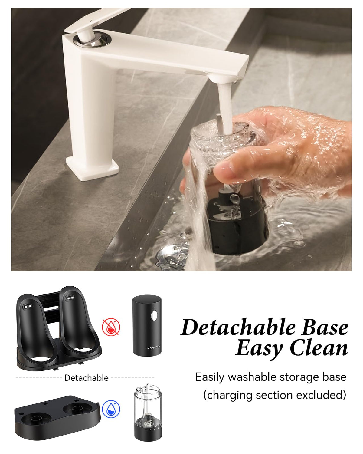Electric Salt and Pepper Grinder Set Charging Base Automatic - WONMAKE Official Imagery - 8