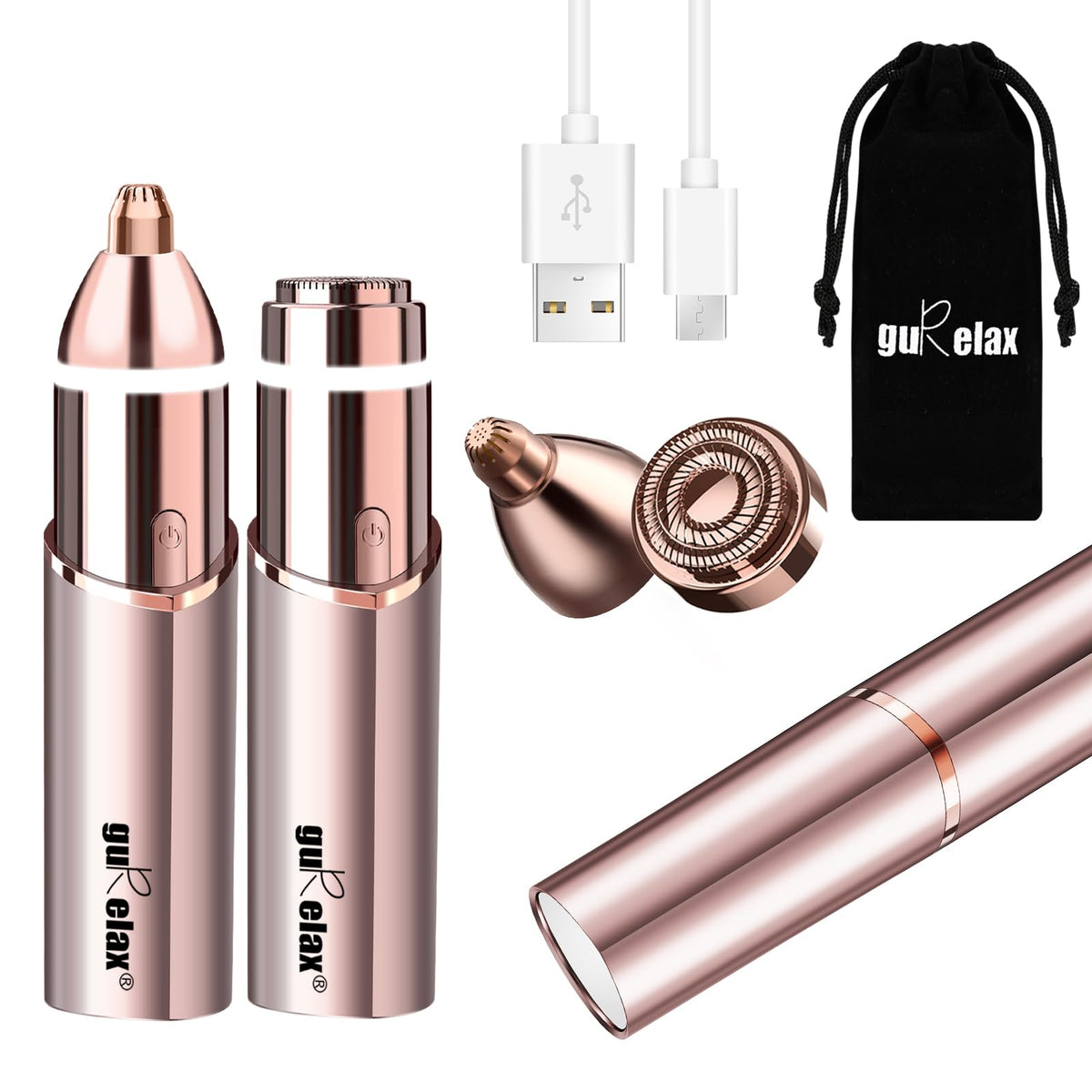 Gurelax Eyebrow Facial Trimmer 2 in 1 Electric Facial Hair - gurelax Official Imagery - 2
