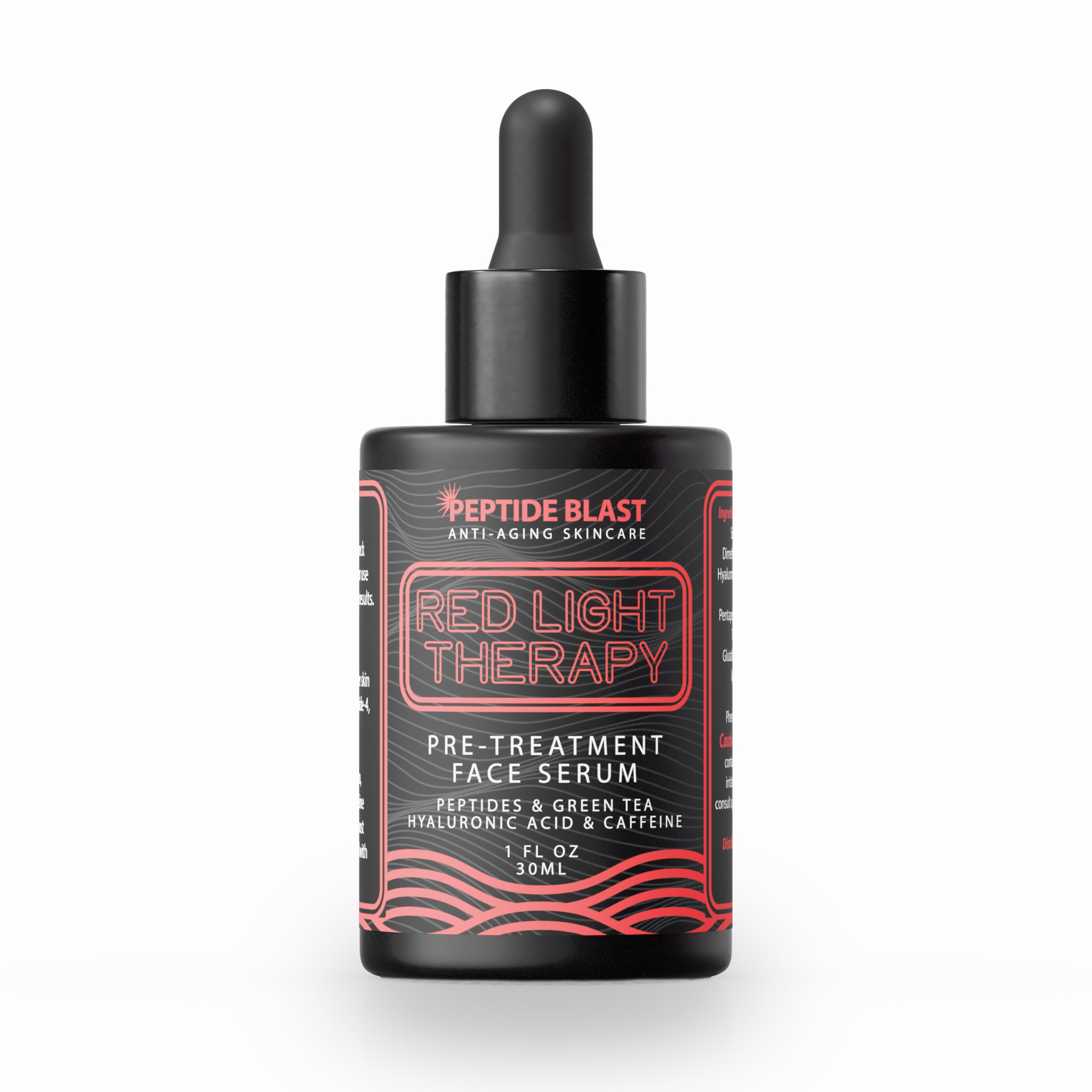 Red Light Therapy Pre Treatment Serum with Peptides, Green Tea & - Product Imagery