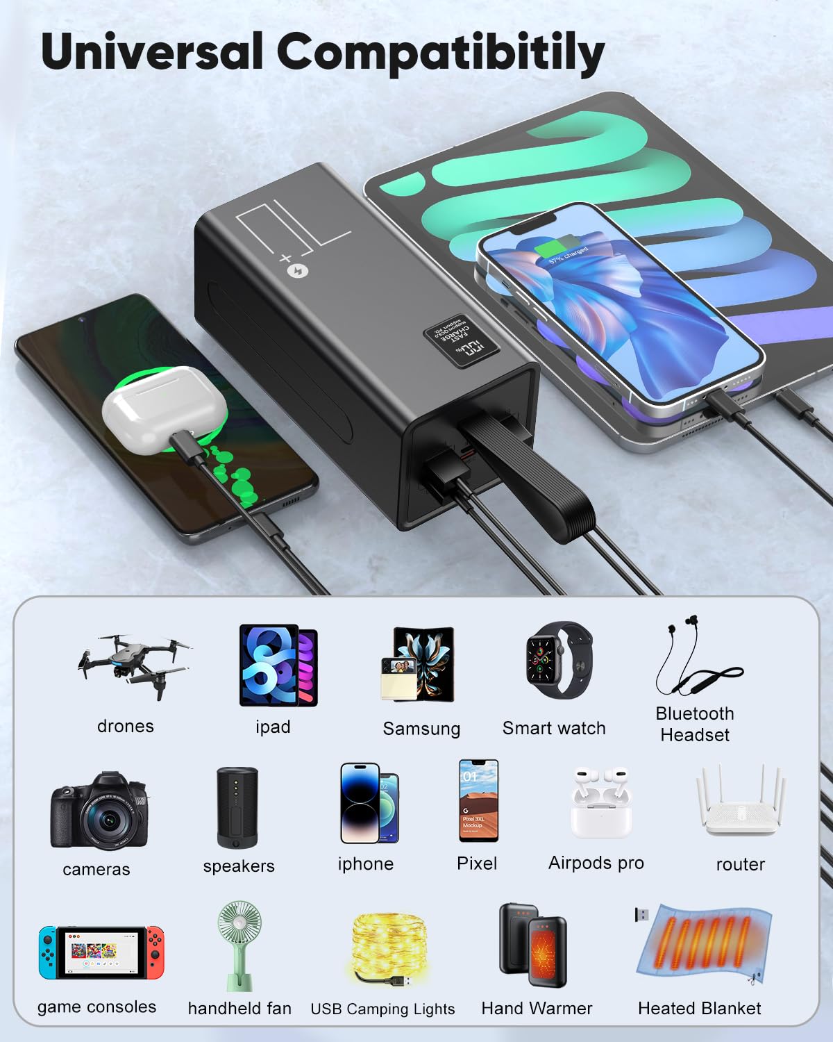 Portable Charger 70000mAh Power Bank Fast Charging External - Liahomco Official Imagery - 7