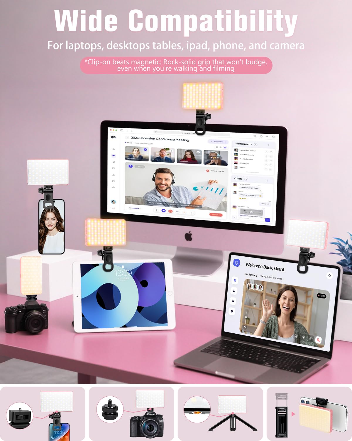 168 LED Selfie Light for iPhone Phone Light 3000mah - Auriani Official Imagery - 7