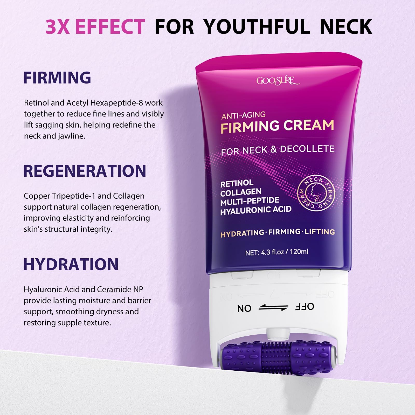Neck Firming Cream with Retinol Tightening Lifting Gua Sha - GOOSURE Official Imagery - 6