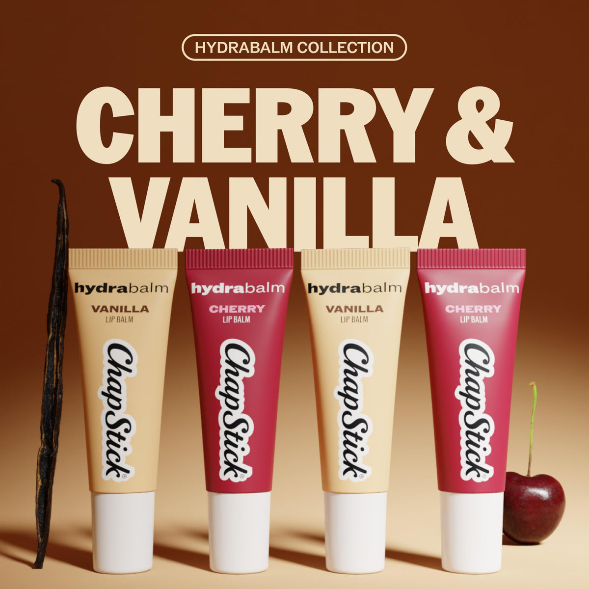 ChapStick HydraBalm Flavored Lip Balm Tubes Cherry Vanilla - ChapStick Official Product Imagery - 3