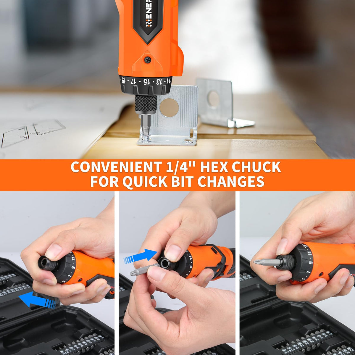 ENERTWIST 8V Cordless Screwdriver 82 Accessory Kit Max 10Nm - ENERTWIST Official Imagery - 8