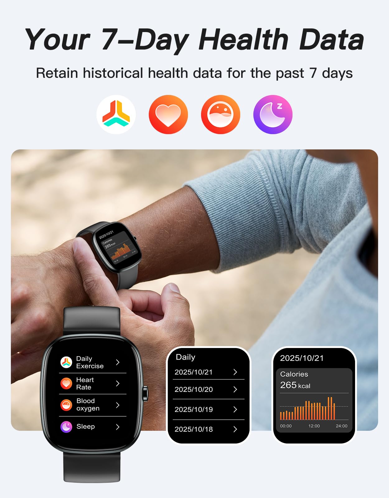 Cloudpoem Fitness Tracker, No Bluetooth No APP/Phone Needed, 1.8" Fitn - View 5